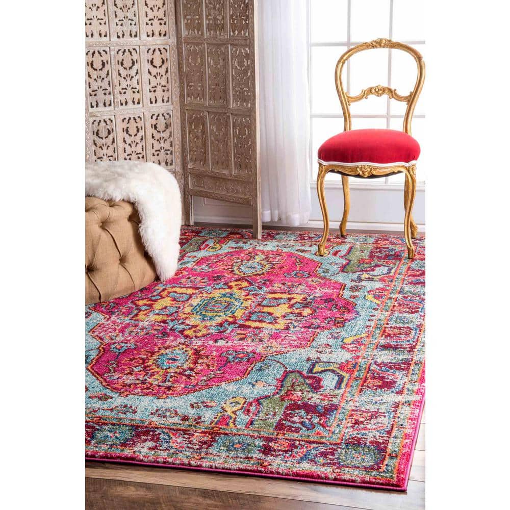 Multi-Color Medallion 10' x 14' Synthetic Area Rug