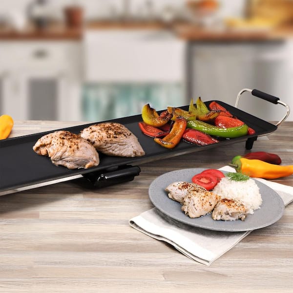 MegaChef 297sq. in. Black Electric Indoor Grill with Drip Tray and Non-Stick Coating