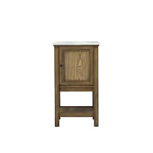 Timeless Home 19 in. W x 19 in. D x 34 in. H Single Bathroom Vanity in Driftwood with White Marble