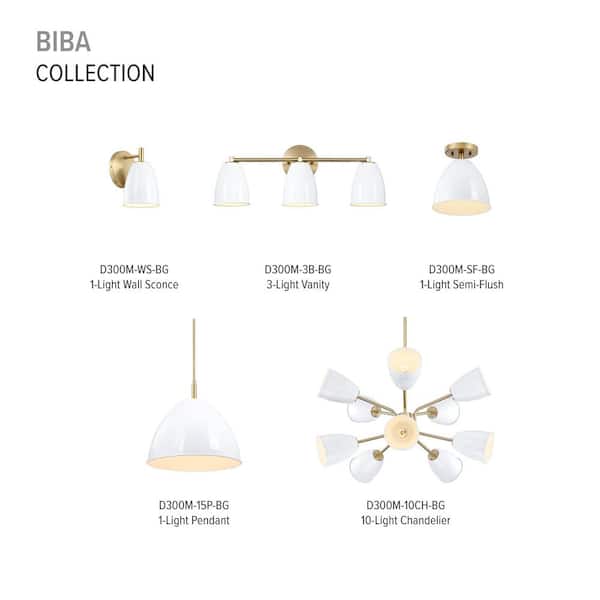 Designers Fountain - Biba 5.25 in. 1-Light Brushed Gold Modern Wall Sconce with Ice Mist Metal Shade