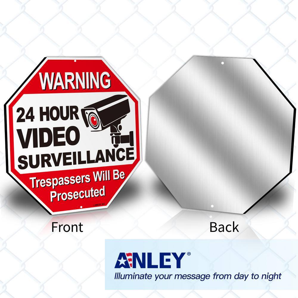 24 Hour Video Surveillance, Trespassers Will Be Prosecuted Aluminum Warning Sign
