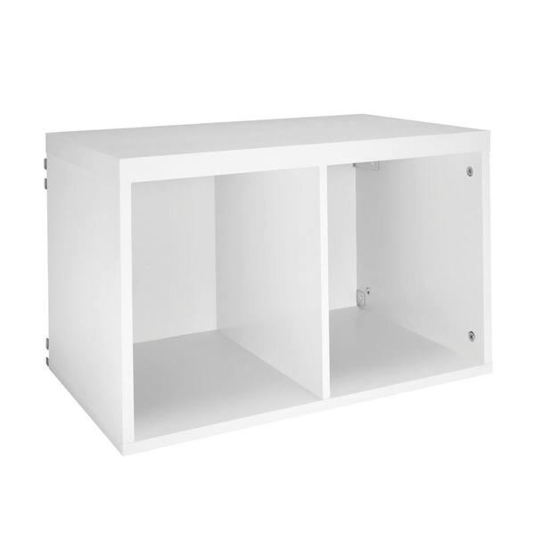 ClosetMaid 15 in. H x 24 in. W x 14 in. D White Wood Look 2-Cube Storage Organizer