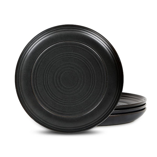 Elio 4-Piece Black Stoneware Full Set (Service for 4)