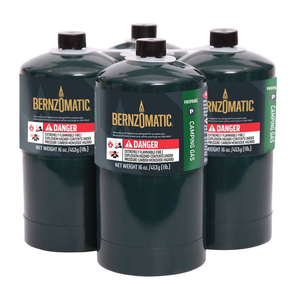 Bernzomatic 16 oz. Liquid Propane Gas Camping Cylinder (4-Pack) 332759