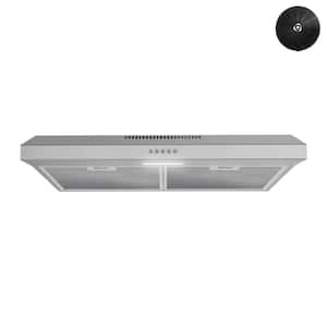 30 in. 80 CFM Savona Ductless Under Cabinet Range Hood in Brushed Steel, Mesh Filters, Push Button Control, LED Light