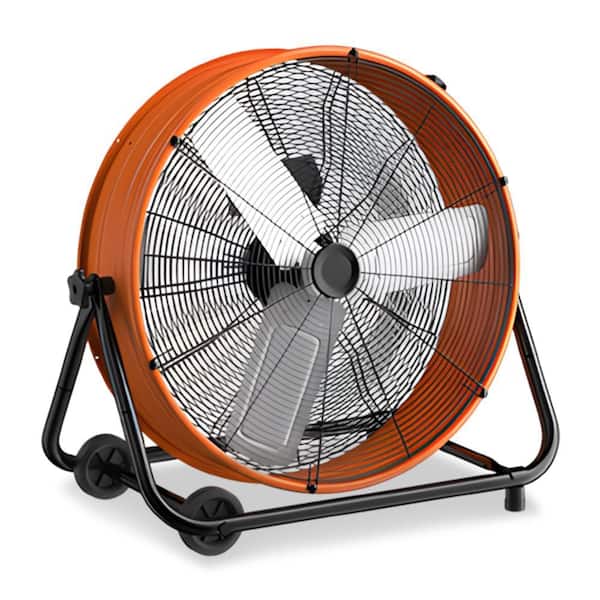 24 in.9460CFM Air Circulation High Velocity Industrial Fan with 360 degree adjustable tilt in Orange,Heavy Duty Drum Fan