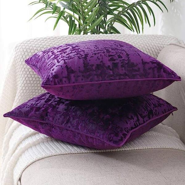 Comvi Yellow Pillows Decorative Throw Pillows with Inserts Included (2 Throw Pillows + 2 Pillow Covers) - Pillows for Couch - Velvet Throw Pillows