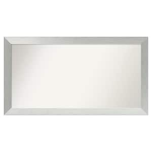 Brushed Sterling Silver 46 in. x 25 in. Custom Non-Beveled Wood Framed Bathroom Vanity Wall Mirror