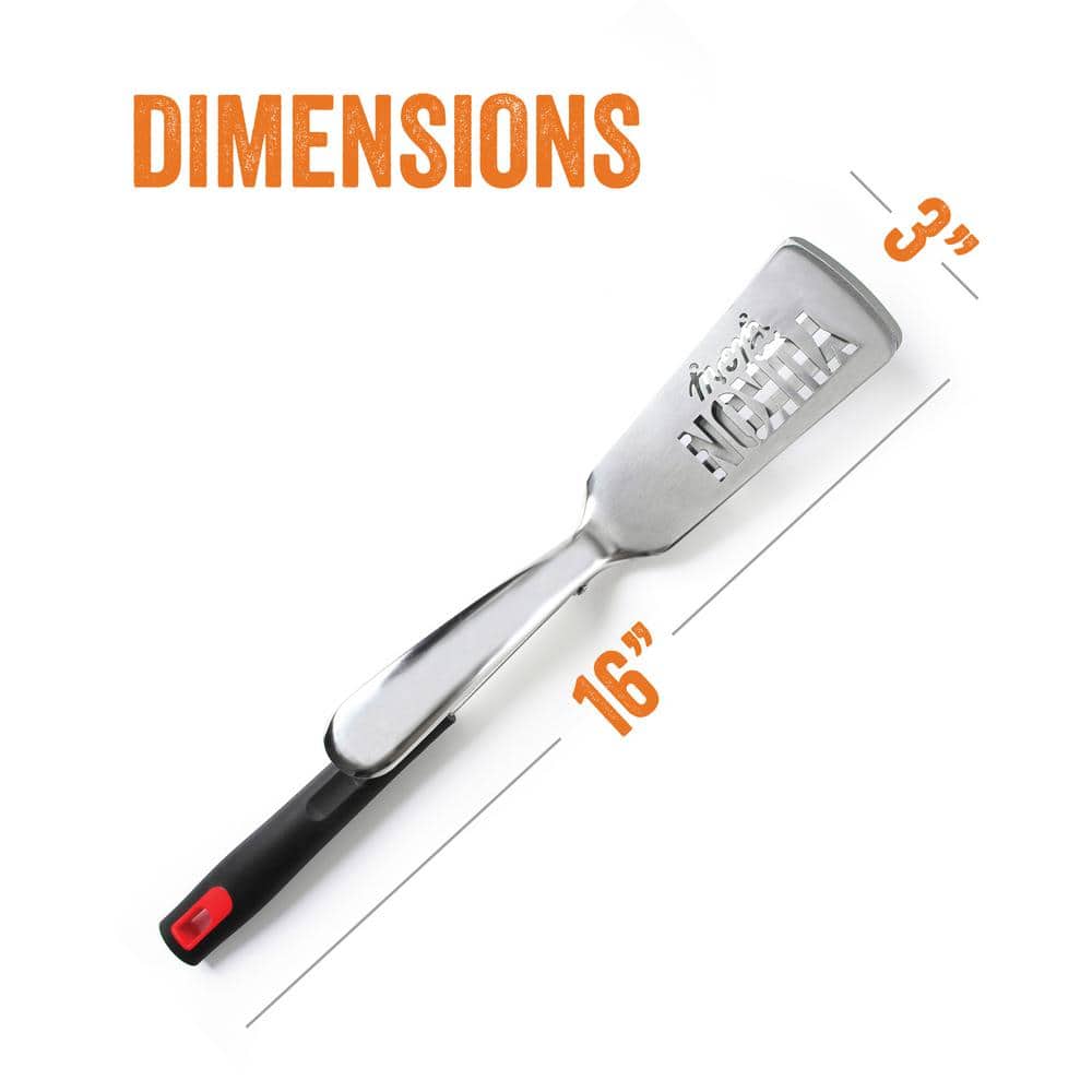 Premium Stainless Steel Tongs-Spatula with Rubber Grip
