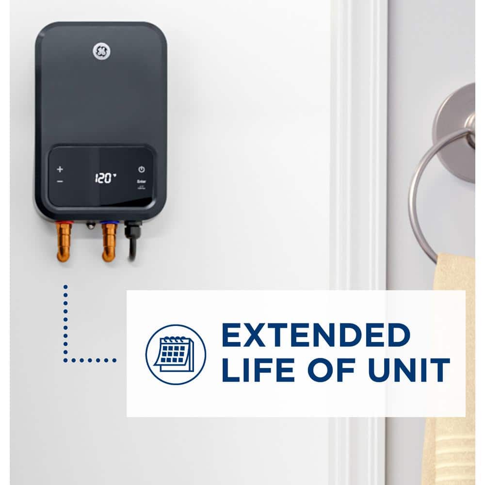 27kW Gray Electric Tankless Water Heater with Digital Display
