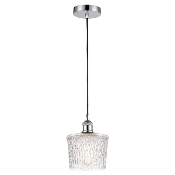 Niagra 60-Watt 1-Light Polished Chrome Standard Mini Pendant Light with Clear Glass Shade, No Bulbs Included