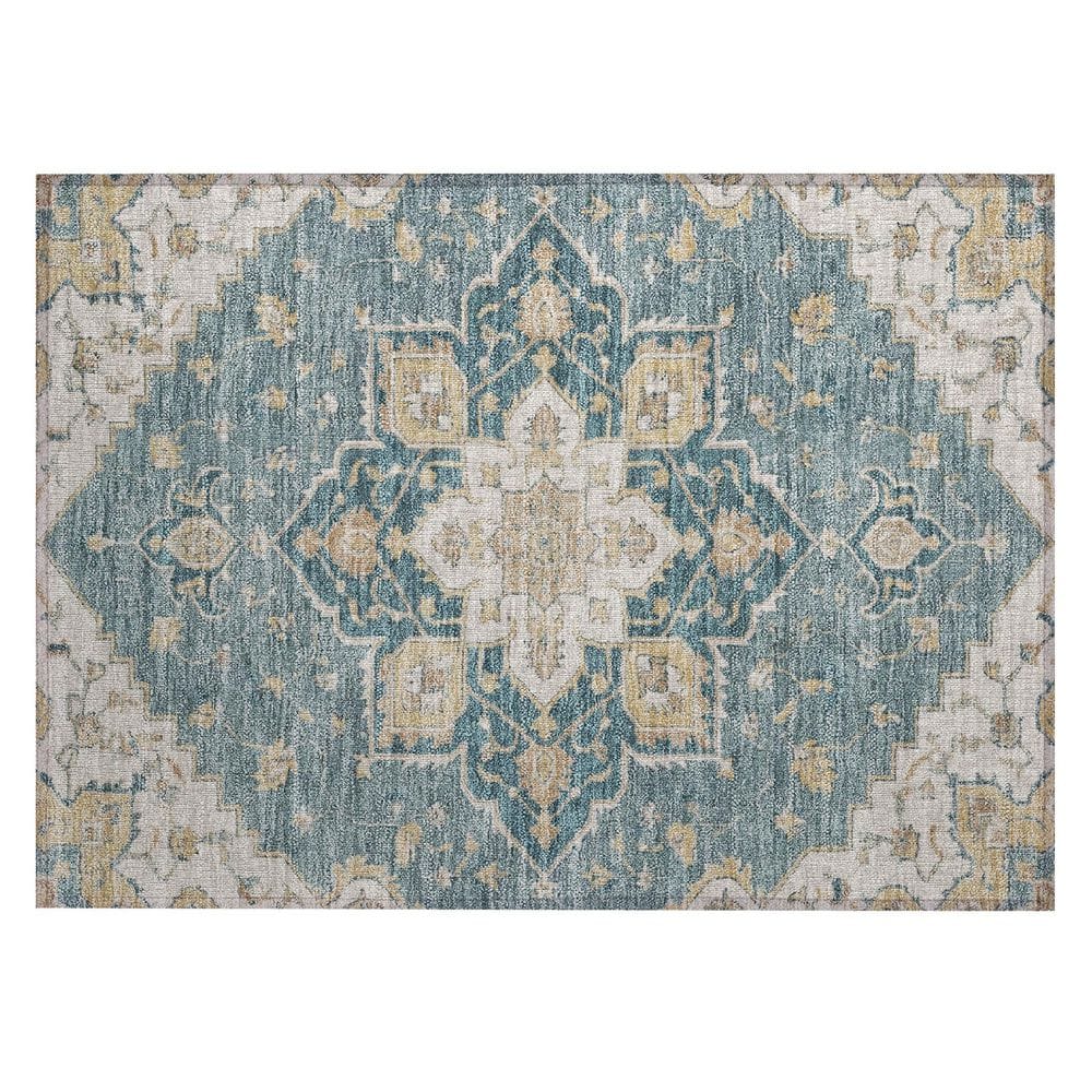 Chantille Machine Washable Indoor/Outdoor Abstract ACN2950 Turquoise 2 ft. x 3 ft. Accent Rug price history on PriceWatchPro