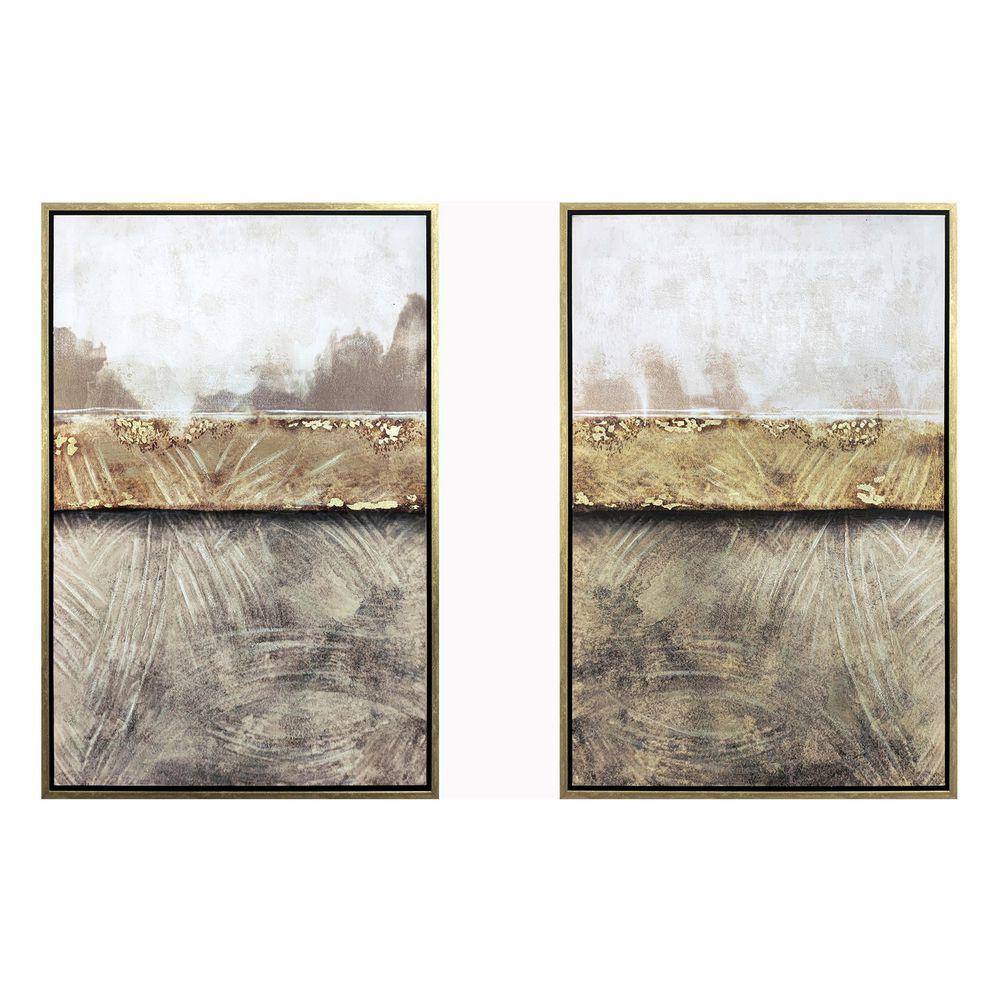 Classy Art 2-Piece Framed Mixed Media Abstract Wall Art 47 in. x 32 in ...
