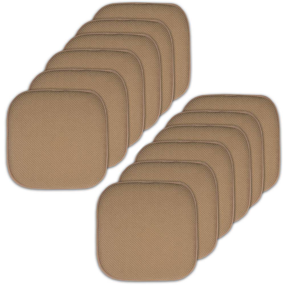 Taupe, Honeycomb Memory Foam Square 16 in. x 16 in. Non-Slip Back Chair Cushion (12-Pack) price history on PriceWatchPro