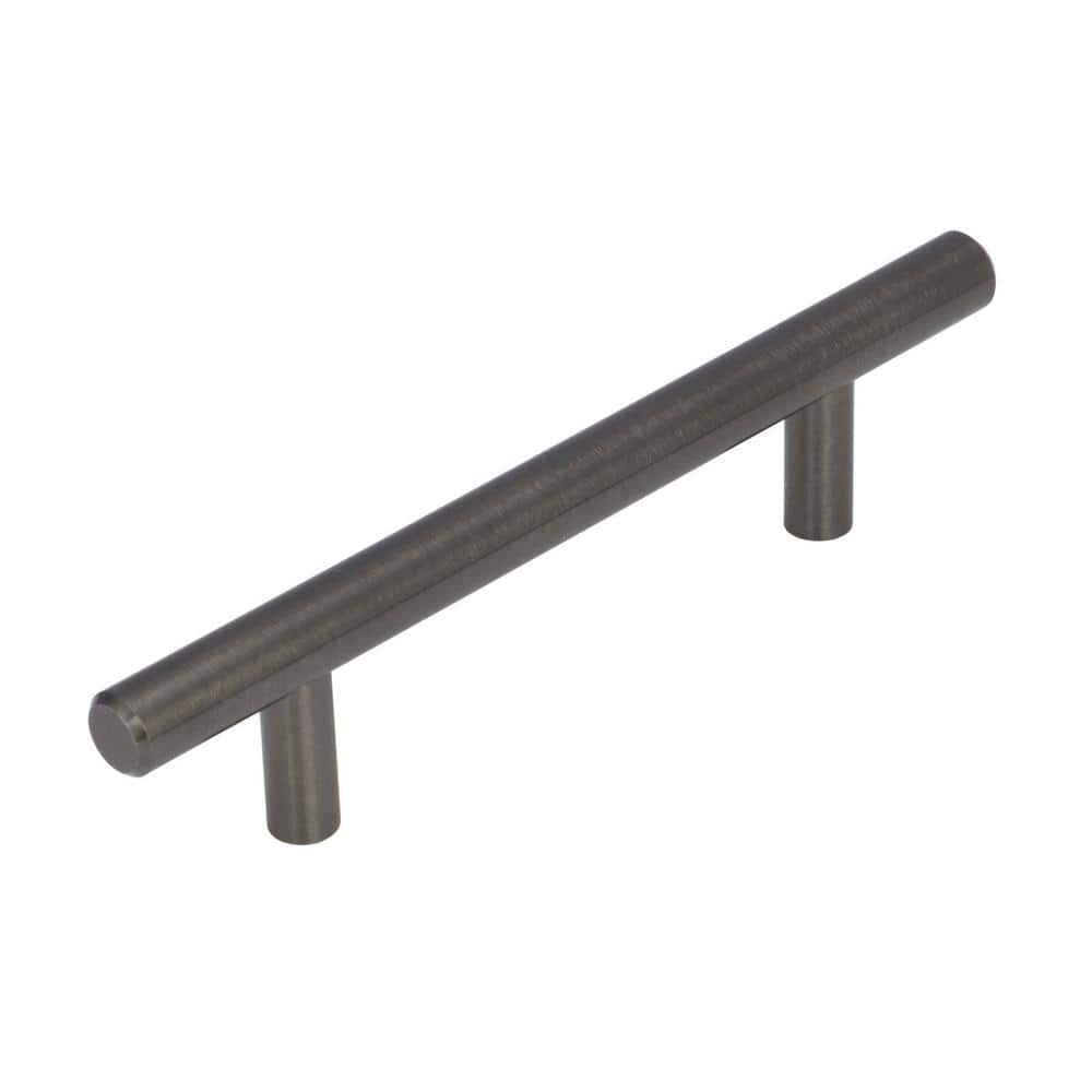 Bar Pulls 3-3/4 in. (96mm) Modern Gunmetal Bar Cabinet Pull