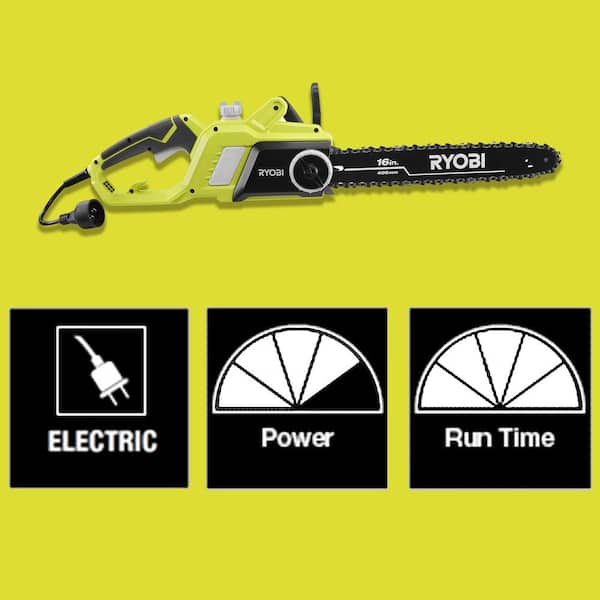 13 Amp Electric Chainsaw Details about   RYOBI 16 in 