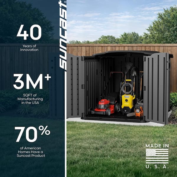 Suncast Glidetop 5 ft. x 7 ft. Plastic Resin Storage Shed (32 sq Suncast Glidetop 5 ft. x 7 ft. Plastic Resin Storage Shed (32 sq