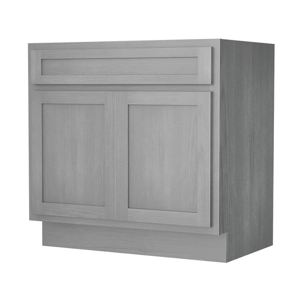 Silver 39 Inch Shaker Style Bathroom Vanity Cabinet