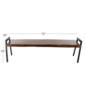 Brown Live Edge Top Bench 22 in. X 72 in. X 19 in.