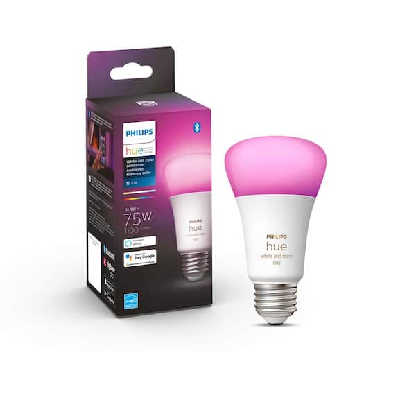 Philips:Philips Hue and Color Ambiance A19 Equivalent Dimmable LED Smart Bulb 563254 - The Home Depot