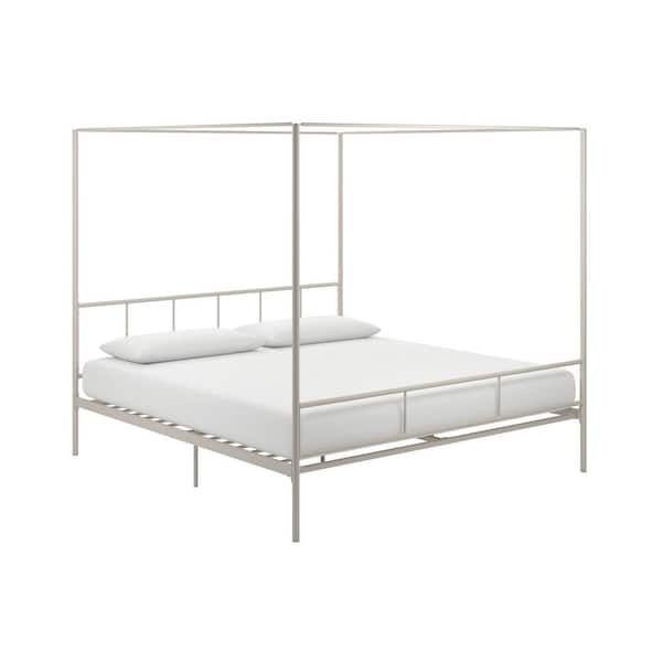 Novogratz Marion White King Size Canopy Bed 4339149n - The Home Depot