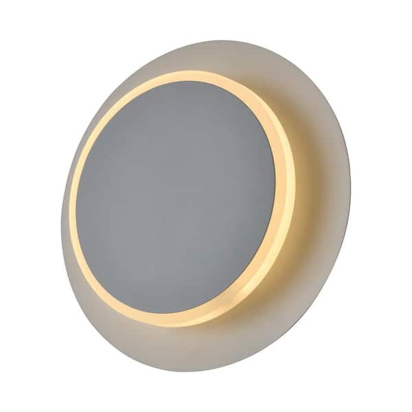 Maxax Sedona 6.3 in. White Dimmable Integrated LED Metal Wall Sconce