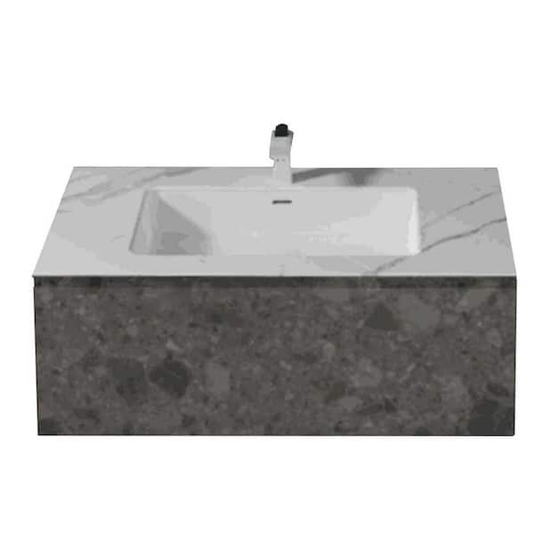 George William Cabinetry Burlington 36 in. W x 20.7 in. D. x 13.8 in. H Bath Vanity with imitation stone design