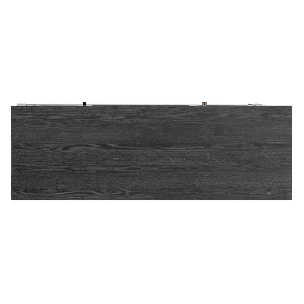 Charcoal Gray Modern Farmhouse TV Stand with Cabinet