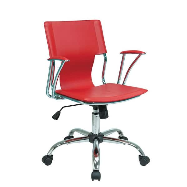 OSP Home Furnishings Dorado Red Vinyl Office Chair
