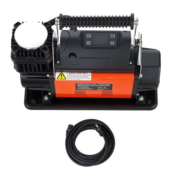 12V Heavy Duty Air Compressor, Auto-Stop Tire Inflator, 7.14 CFM 150 PSI Portable Electric Air Compressor with Adapters