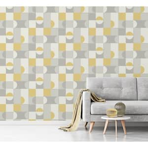 Yellow Marino Mustard Geometric Matte Non-Pasted Peelable Paper Wallpaper