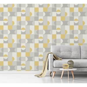 Yellow Marino Mustard Geometric Wallpaper Sample