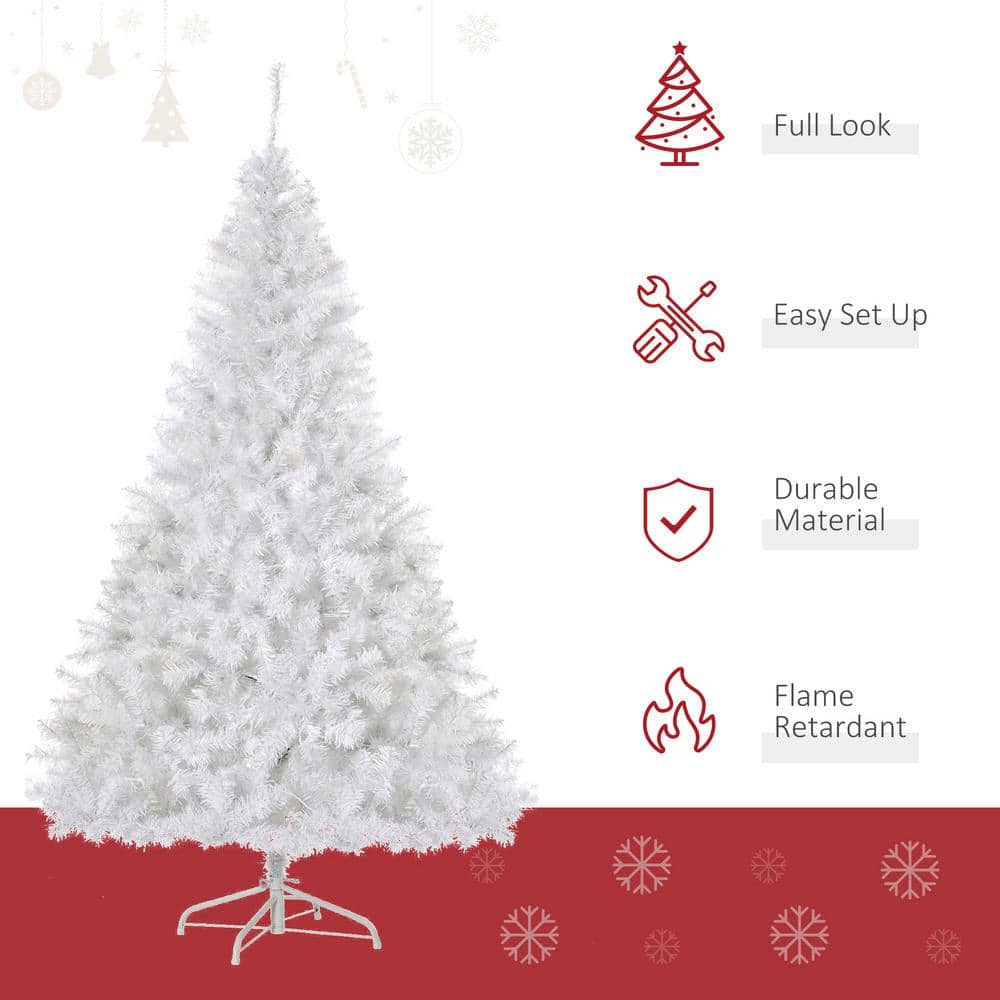 6-Foot White Prelit Artificial Christmas Tree with LED Lights