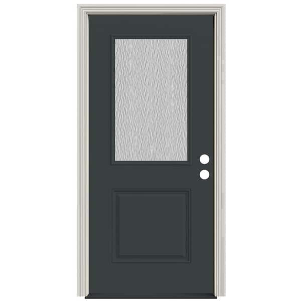VDOMDOORS 36 in. x 80 in. 1 Panel Right-Hand/Inswing 4 Lites