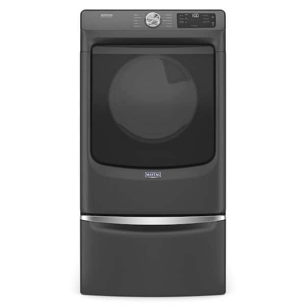 Maytag 27 in. Laundry Pedestal in Volcano Black with Storage Drawer