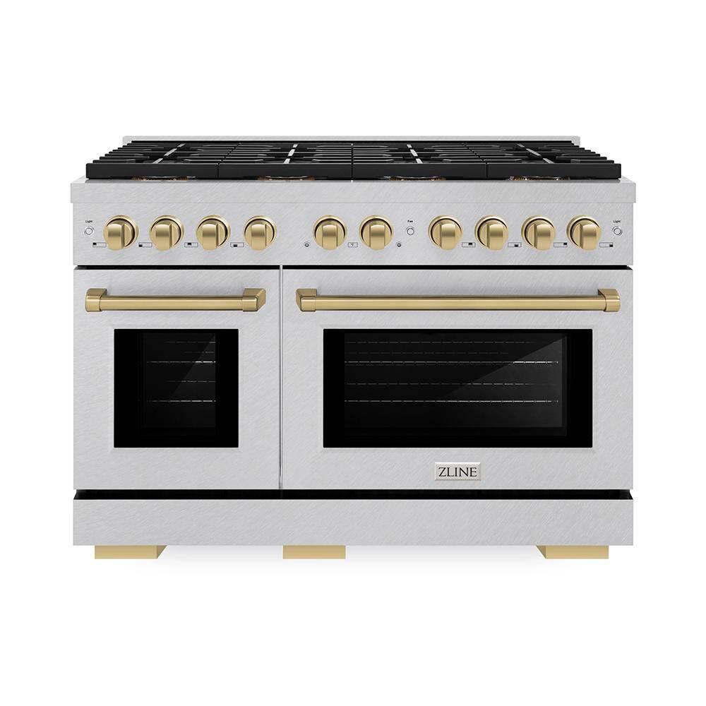 Autograph 48 in 6.7 cu. ft. Paramount Dual Fuel Range with 8-Burner DuoPro Cooktop and Dual Ovens in Satin and Champagne price history on PriceWatchPro