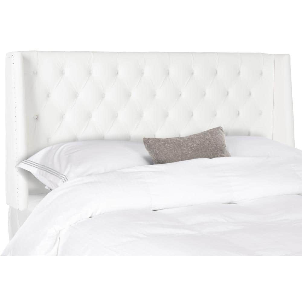 White Queen Wingback Tufted Upholstered Headboard