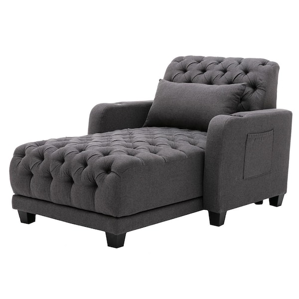 dark grey chaise lounge chair