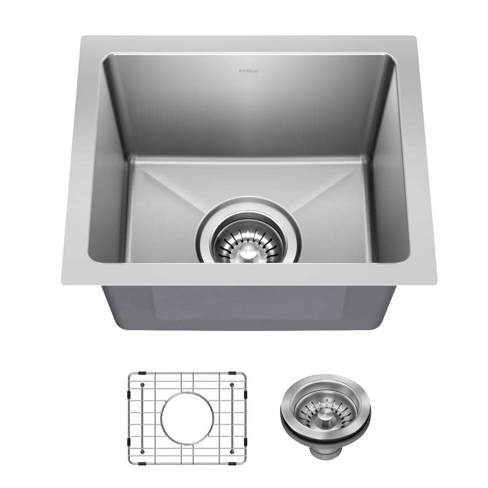 Fairlane 15-inch Stainless Steel Single Bowl Drop-in Kitchen Sink