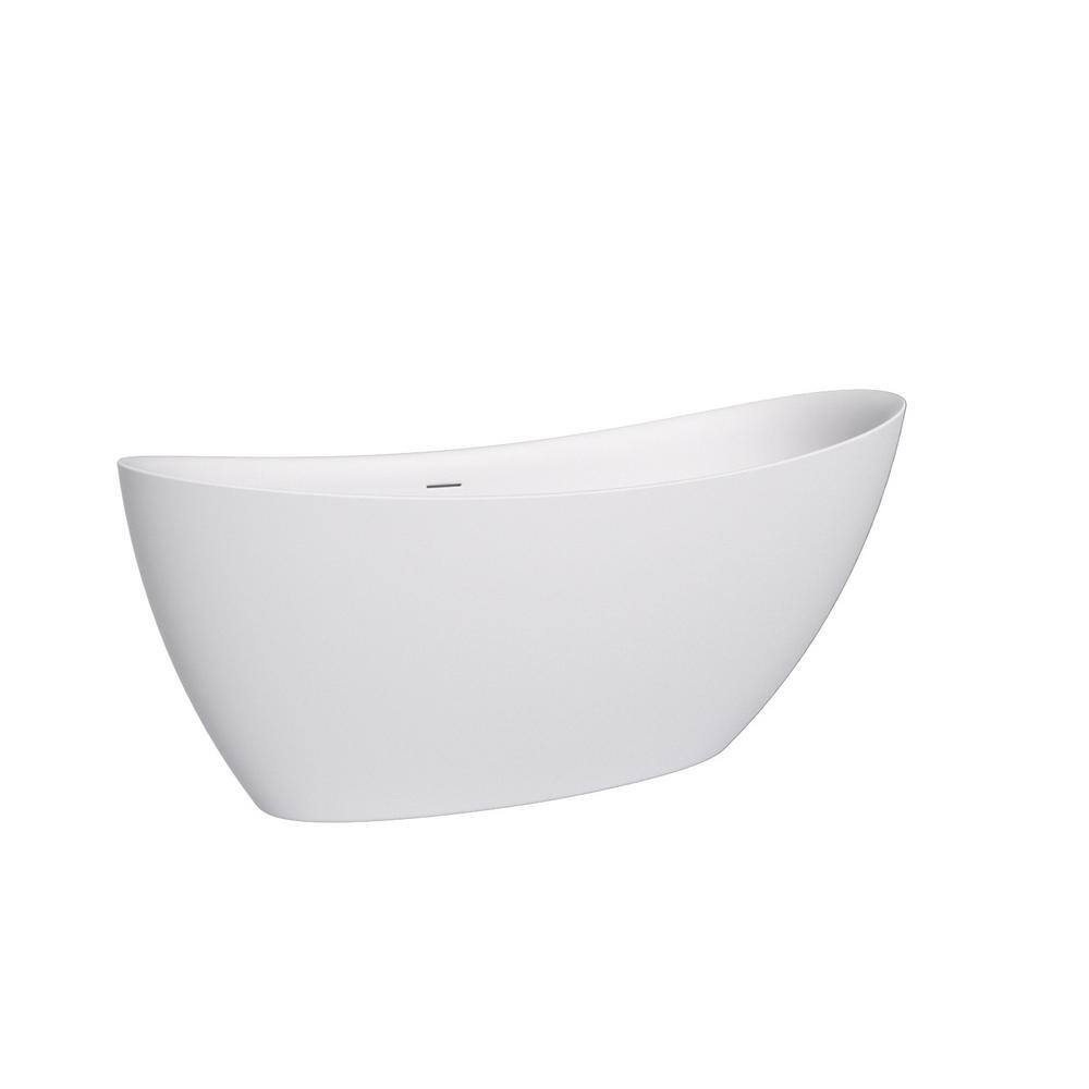 70 in. x 33 in. Soaking Bathtub with Center Drain in White