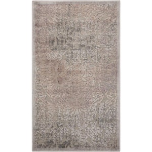 Graphic Illusions Grey 2 ft. x 4 ft. Persian Vintage Kitchen Area Rug