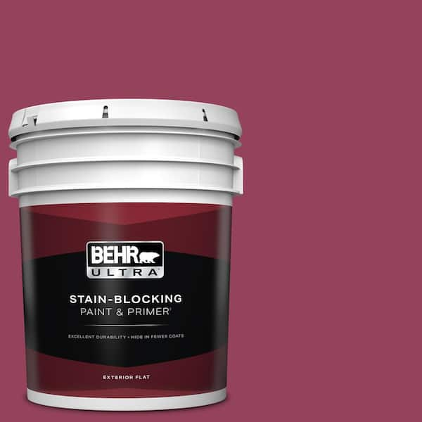 BEHR ULTRA 5 gal. #110B-7 Raspberry Pudding Flat Exterior Paint & Primer