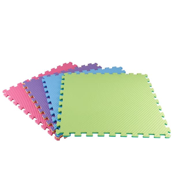 Trafficmaster Primary Pastel 24 In X, Rubber Tiles For Playroom