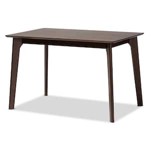 Seneca 47.2 in. Rectangle Dark Brown Wood Top Dining Table (Seats 4)