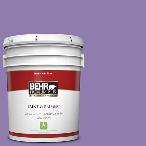 BEHR PREMIUM PLUS 5 gal. #PPU16-04 Purple Agate Flat Low Odor Interior Paint & Primer