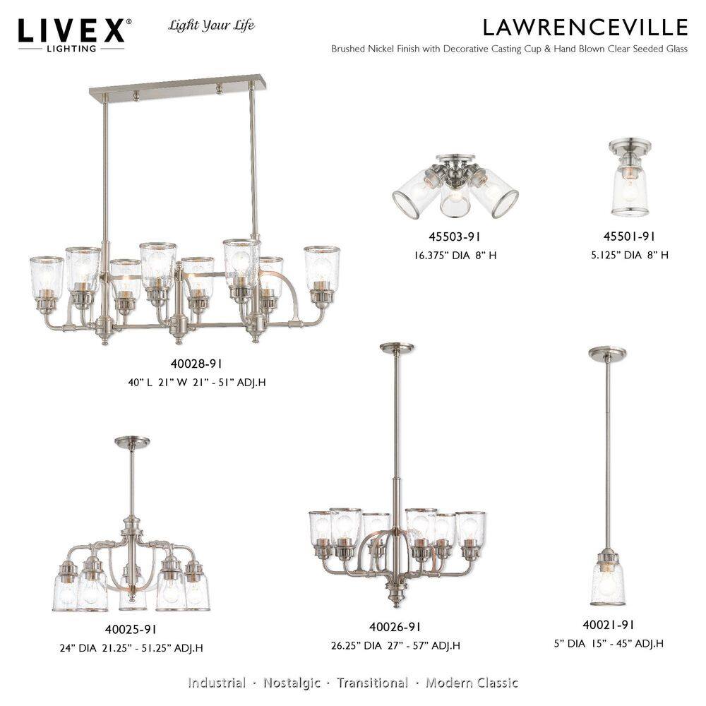 Brushed Nickel and Clear Glass 1-Light Flush Mount
