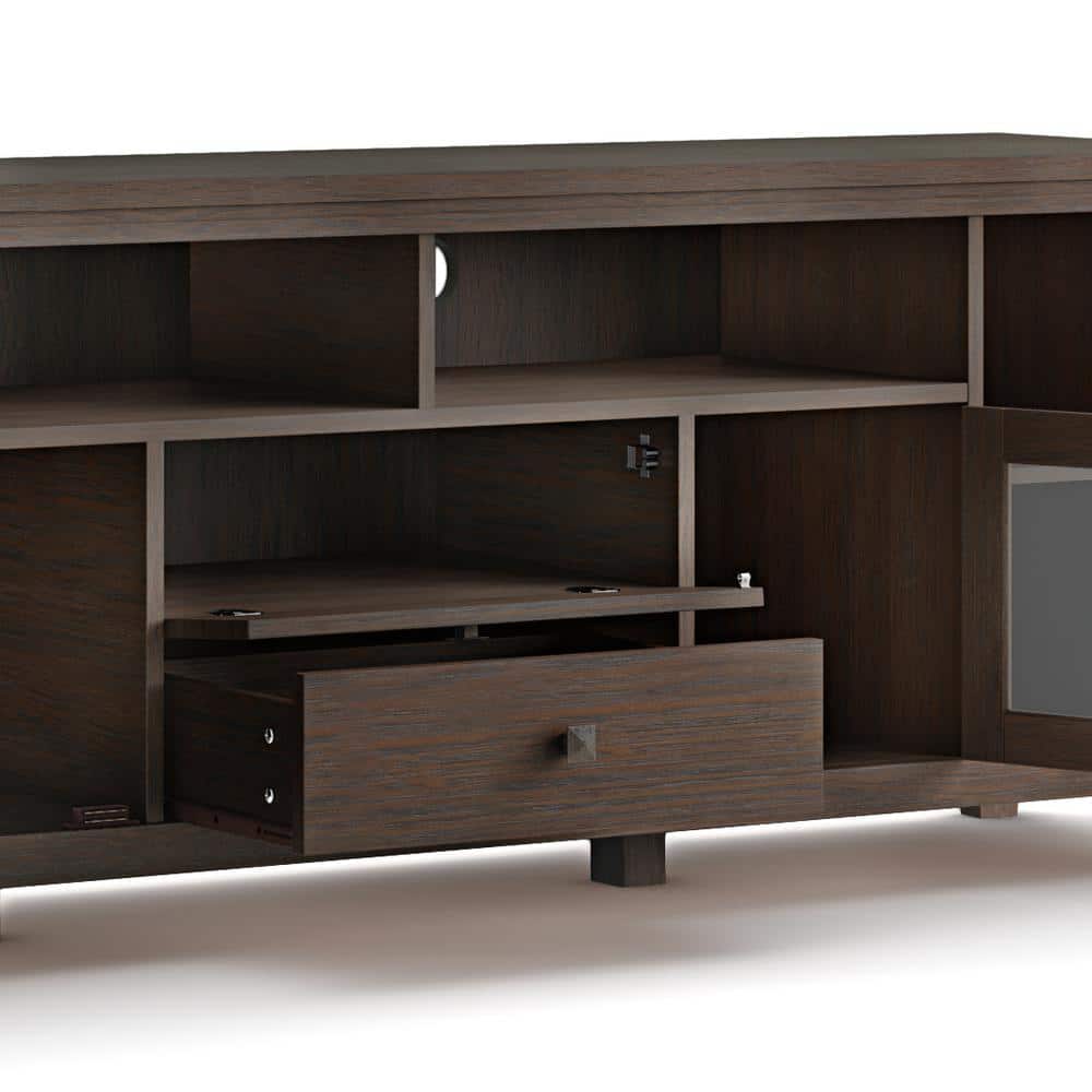Farmhouse Brown Solid Wood 72" Wide TV Media Stand