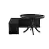 Rockhill 2-piece L-shaped black wood top nook dining room set from side angle