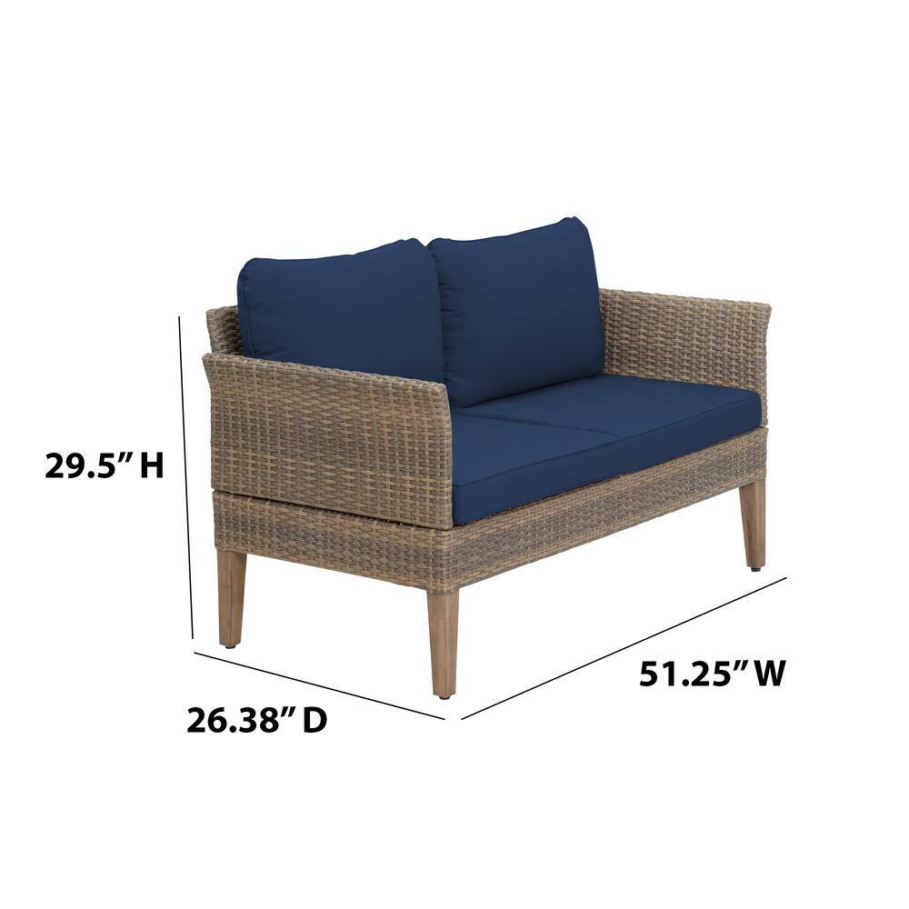 Isla 4-Piece Stone Gray Wicker Outdoor Conversation Set