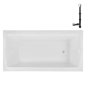 N-4340-748-WH 60 in. x 32 in. Rectangular Acrylic Soaking Drop-In Bathtub, with Reversible Drain in Glossy White